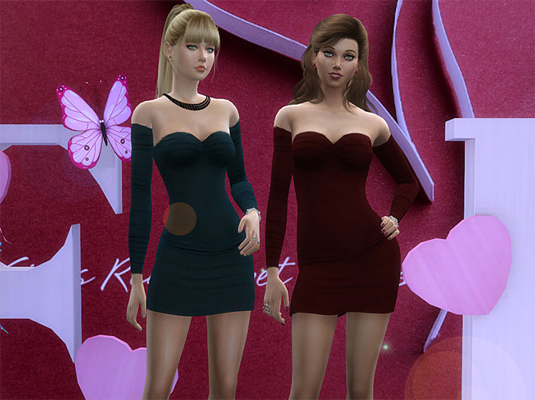 Valentine 2018 Cocktail Dress for Sims 4