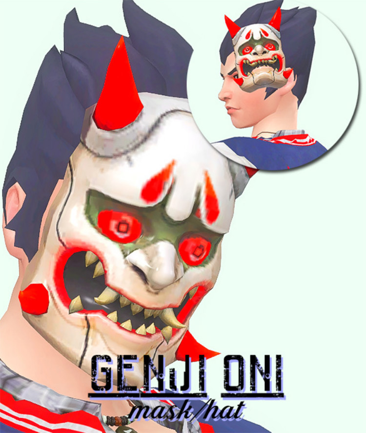 Oni Genji Mask for Sims 4