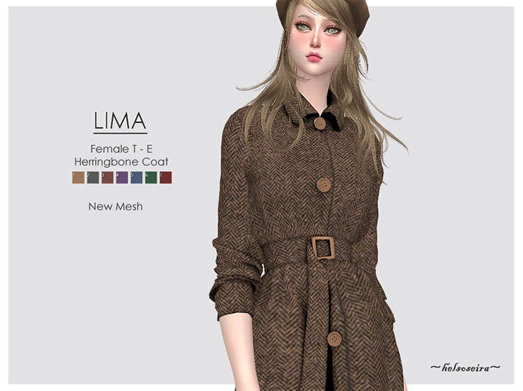 Lima Female Coat Sims 4 CC