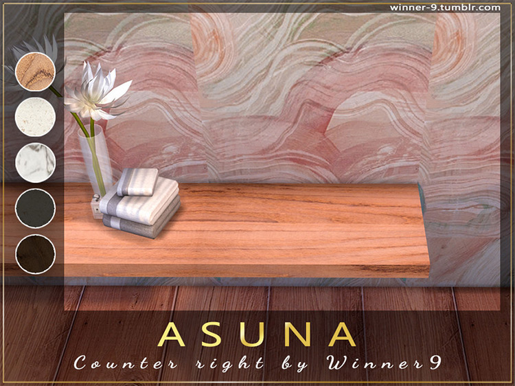 Asuna Bathroom Counter Sims 4 CC