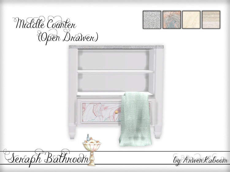 Seraph Bathroom Middle Counter (Open Drawer) TS4 CC