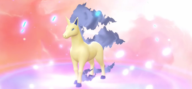 Shiny Rapidash in-game screenshot - Pokemon Lets Go