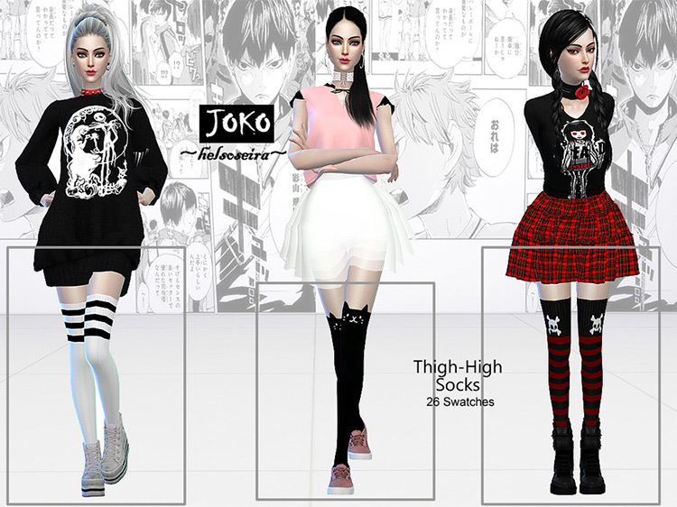 JOKO – Thigh-high – Socks by Helsoseira for Sims 4