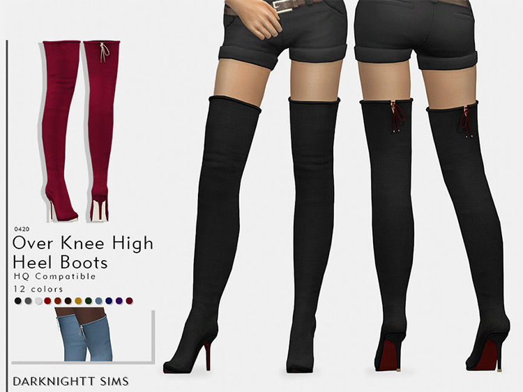 Over Knee High Heel Boots by DarkNighTt Sims 4 CC