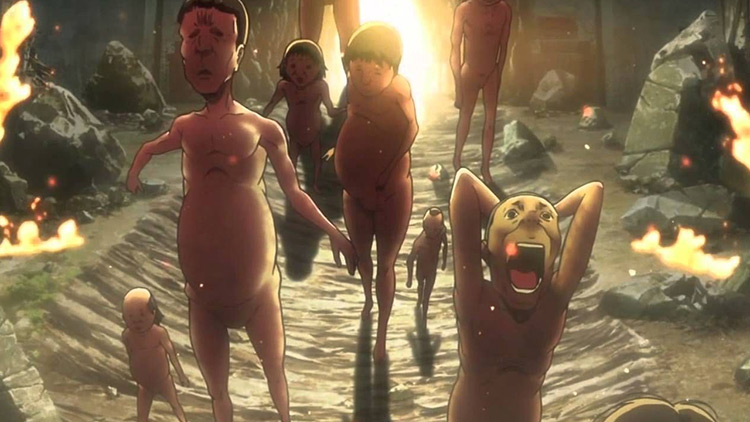The Titans from Attack on Titan