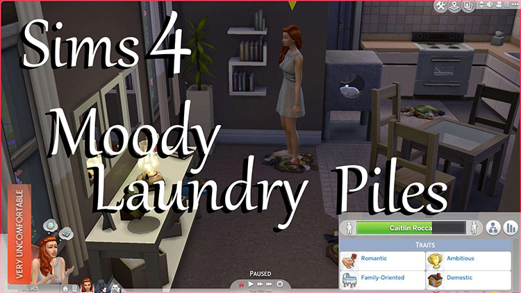 Moody Laundry Piles Mod by PolarBearSims Sims 4 CC