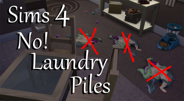 No! Laundry Piles by PolarBearSims Sims 4 CC