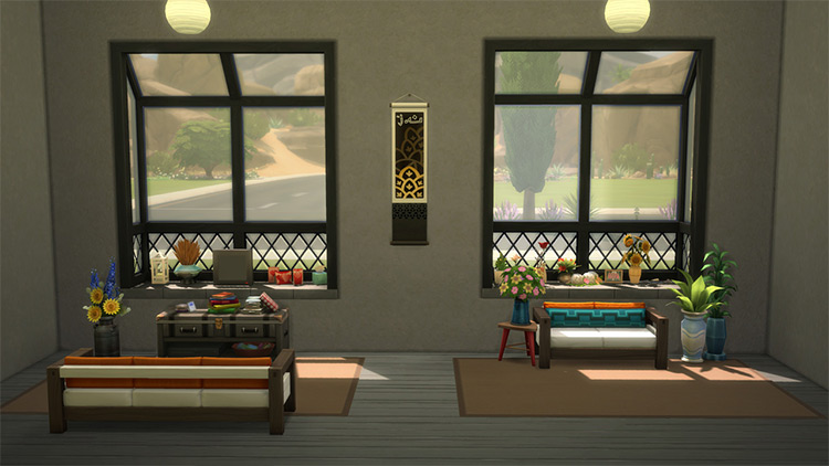 Laundry Day Window w/ Clutter Slots by Illogical Sims Sims 4 CC