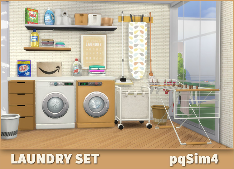 Laundry Set by pqsim4 Sims 4 CC