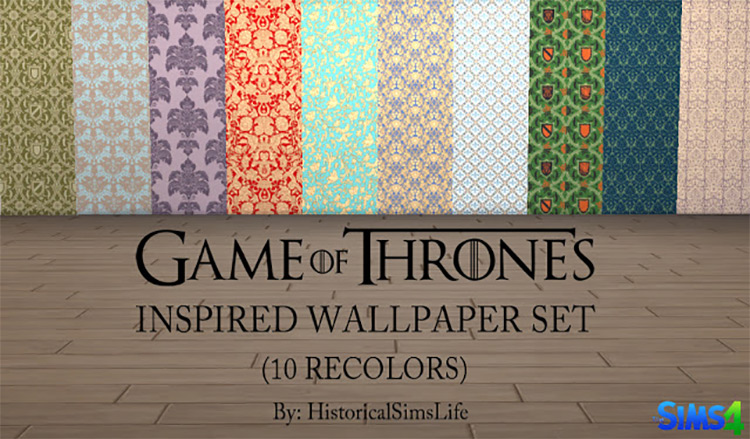 Game of Thrones-inspired Wallpaper Set TS4 CC