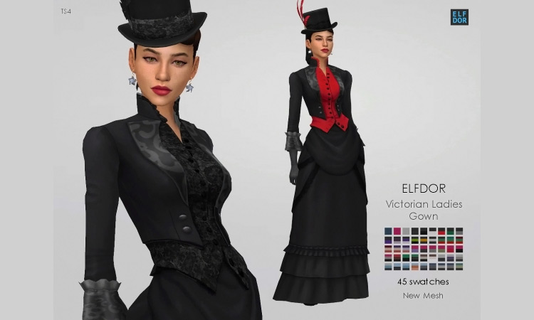 Victorian Ladies Gown for Sims 4