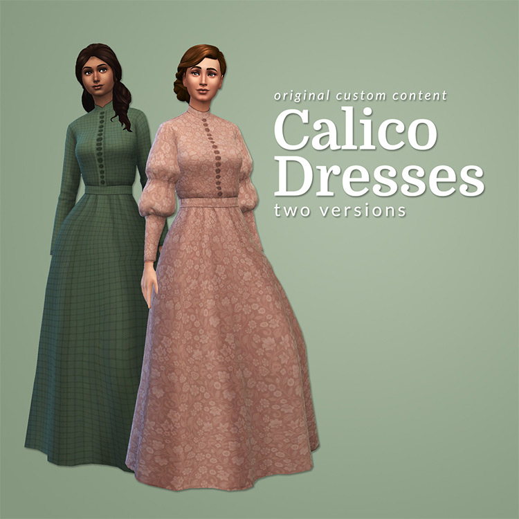 Calico Dresses Sims 4 CC