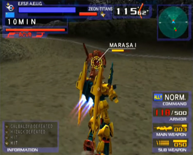 MS Gundam vs Zeta Gundam gameplay PS2