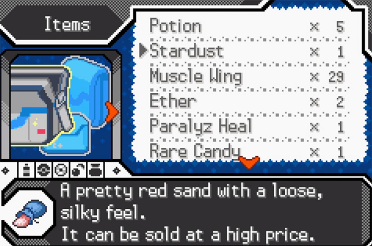 Pokémon Radical Red Items Menu Screenshot