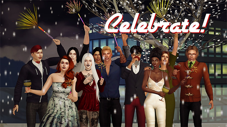 New Years Party Poses Mod - TS4