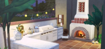 Outdoor Kitchen & BBQ Area - Sims 4 CC