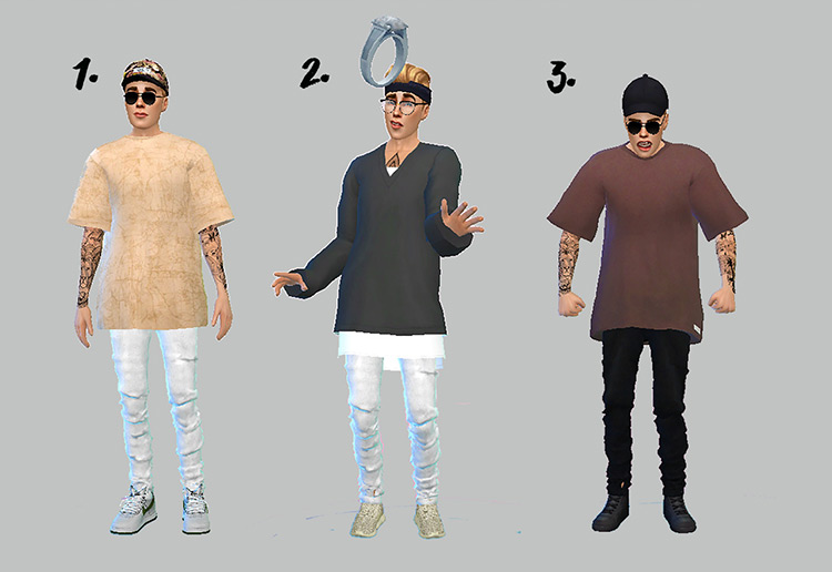 Justin Bieber Lookbook Collection / Sims 4 CC