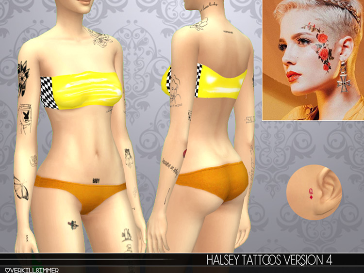 Halsey Tattoos Set / TS4 CC