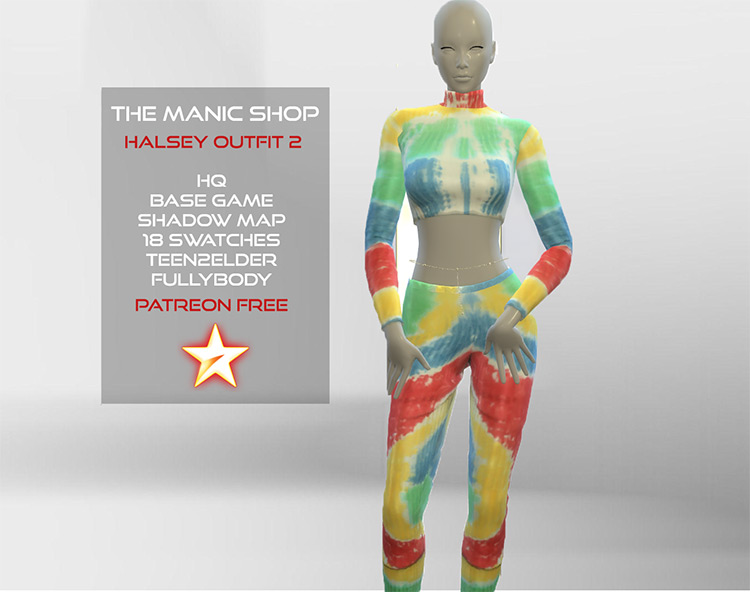 “Manic” Outfit Set CC for The Sims 4