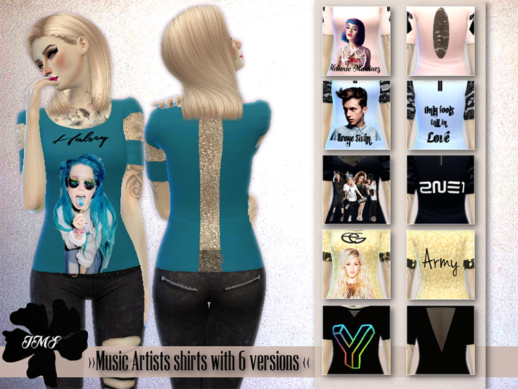 Halsey Shirt CC for The Sims 4