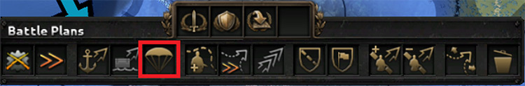 Paradrop Button on the Battle Plans Tab / Hearts of Iron IV