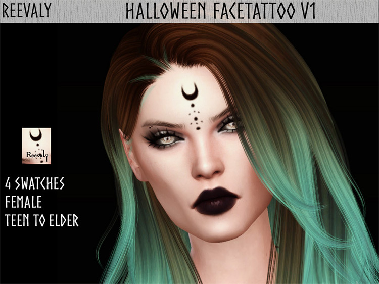 Popular  Moonchild Face Tattoo by MaruChanBe by TSR  Lana CC Finds