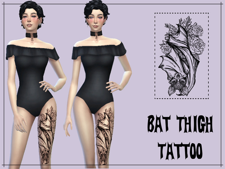 Bat Thigh Tattoo / Sims 4 CC