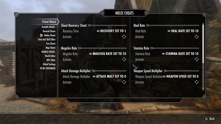 MCM Cheat Menu mod for Skyrim