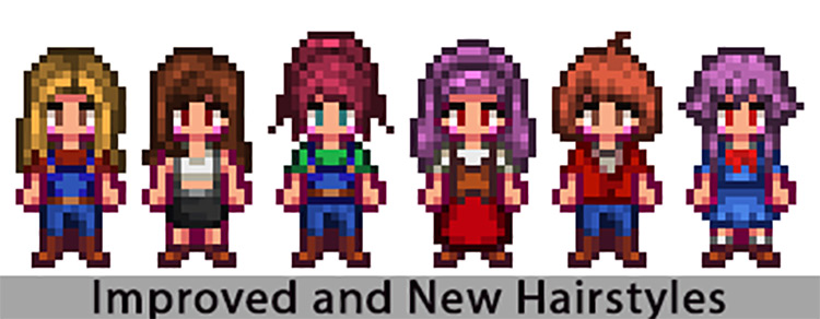Improved And New Hairstyles in Stardew Valley