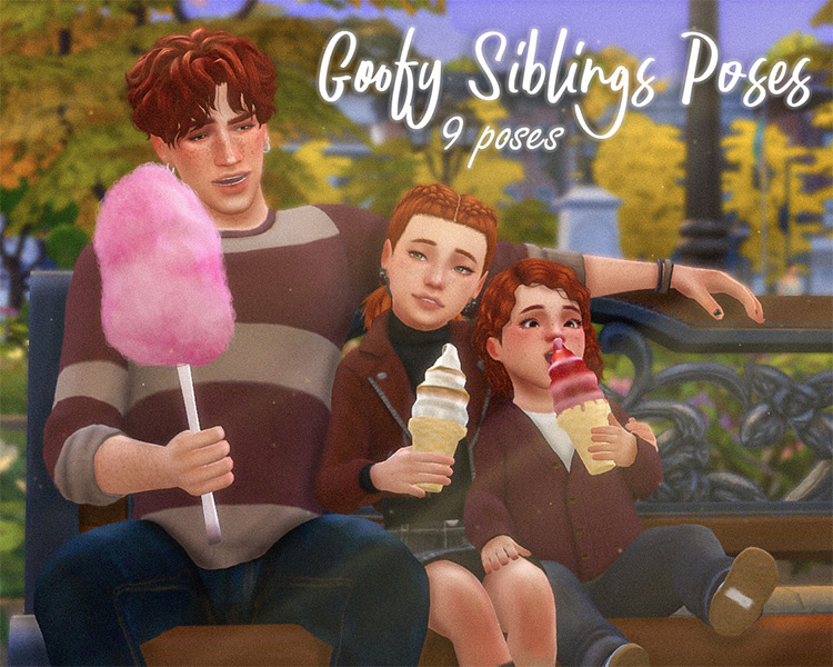 Goofy Siblings / Sims 4 Pose Pack