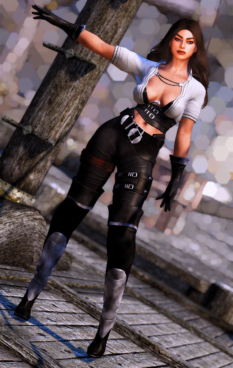 Nereid Female Pirate Outfit mod for Skyrim
