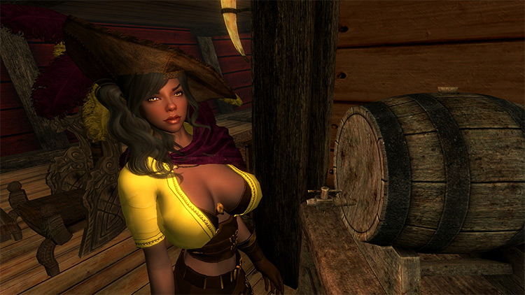 Sahra the Pirate (Custom-Voiced Follower) Skyrim mod