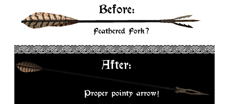No More Fork-like Dragonbone Arrows mod for Skyrim