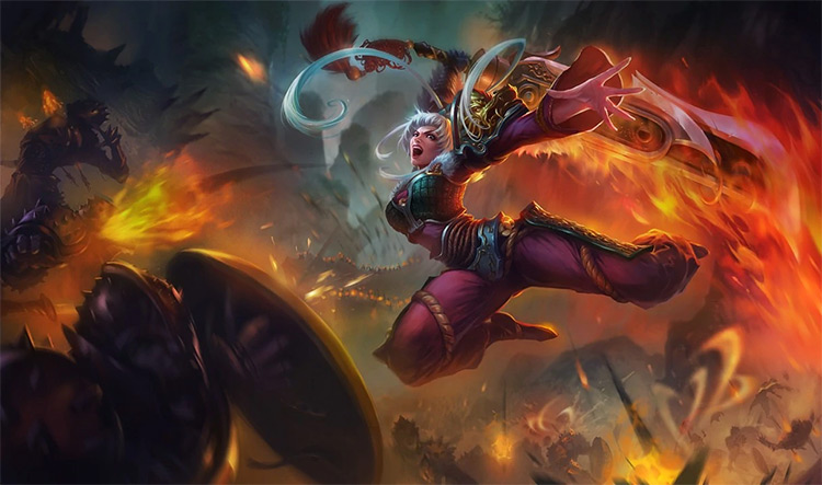 Dragonblade Riven Skin Splash Image from League of Legends