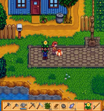 Gifting a daffodil in Stardew Valley