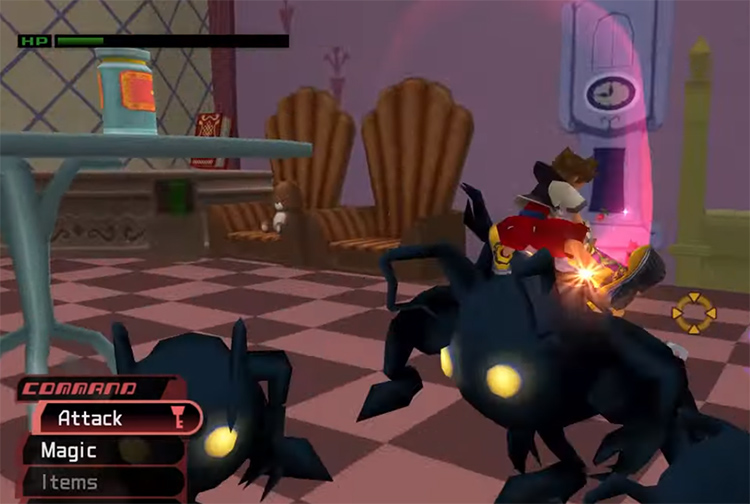 Sora attacking multiple Gigas Shadows / KH 1.5 HD Screenshot