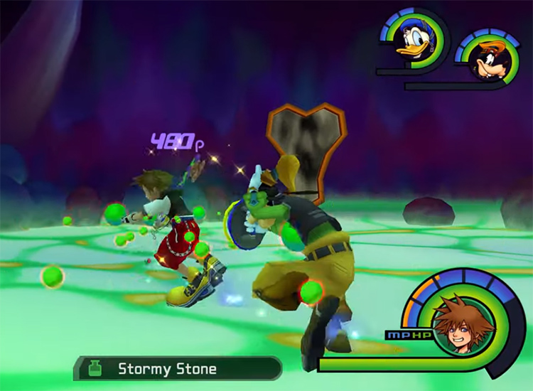 Sora getting a Stormy Stone drop / KH 1.5 HD Screenshot