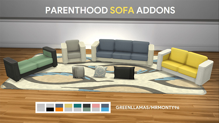 Parenthood Sofa Addons for The Sims 4