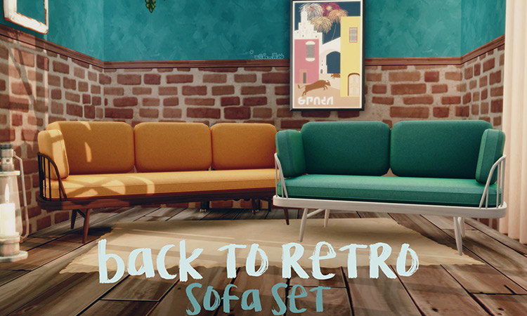 Back to Retro Sofa Set / Sims 4 CC