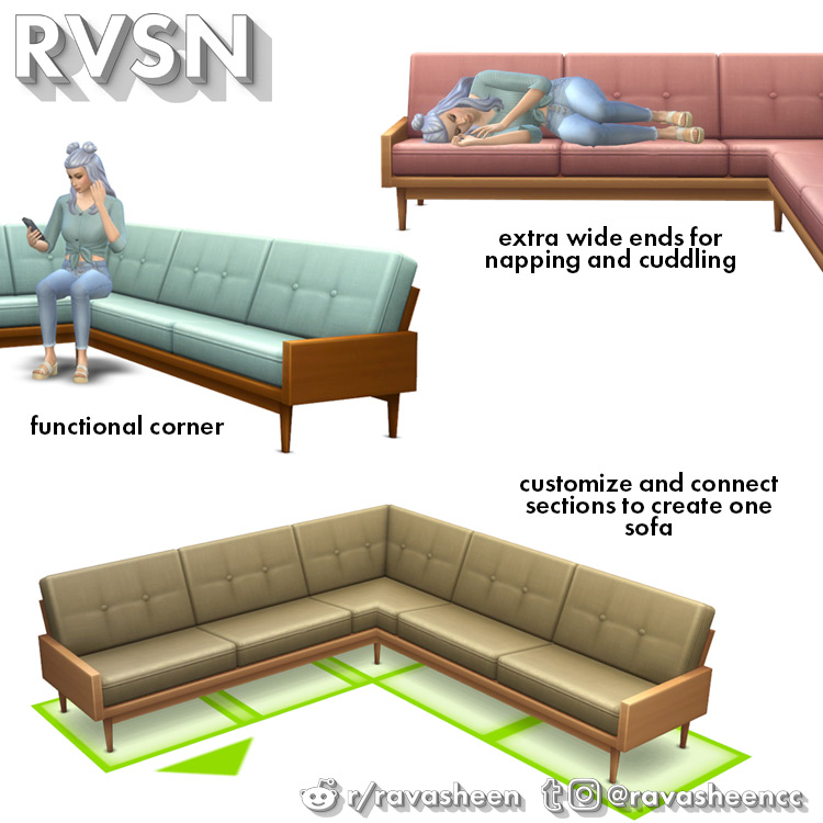 Sofa So Good Sectional Set (Maxis Match) for The Sims 4