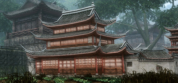 Curse of Akavir Japanese-themed Building (Skyrim Mod)