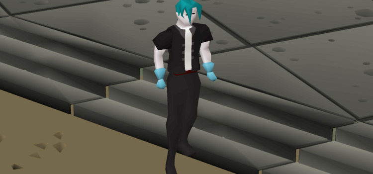 OSRS Character wearing Ice Gloves
