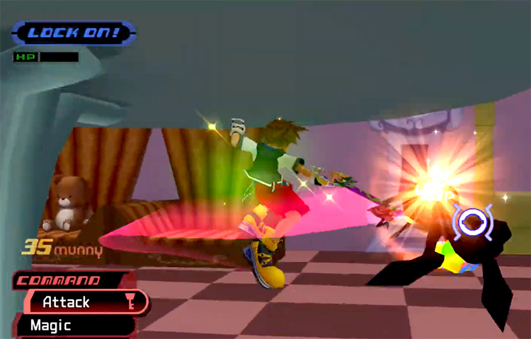 Sora attacking a Shadow close-up in Wonderland / KH 1.5 HD