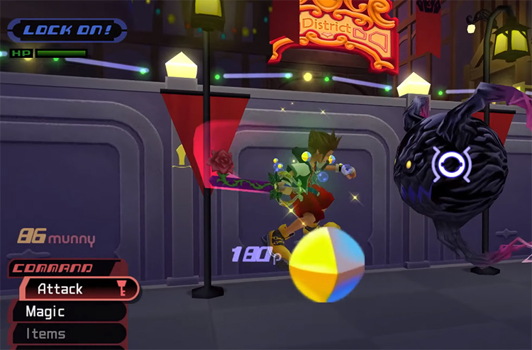Sora attacking a Darkball Close-up (Traverse Town) / KH 1.5 HD