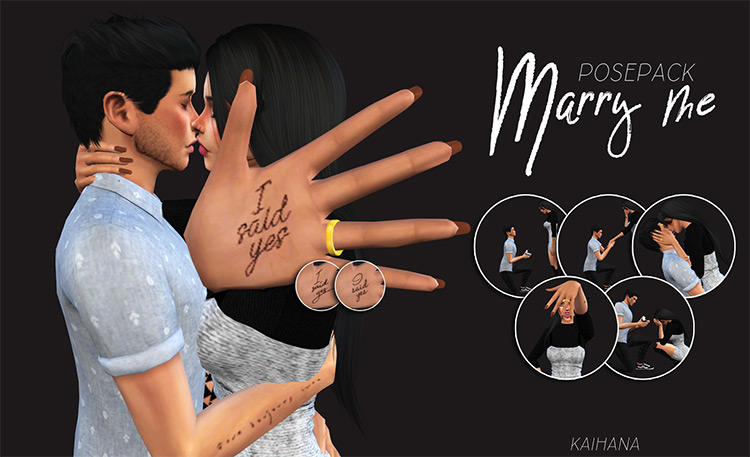 'Marry Me' Sims 4 Pose Pack
