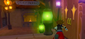 Sora entering synthesis shop in Traverse Town (KH1.5)