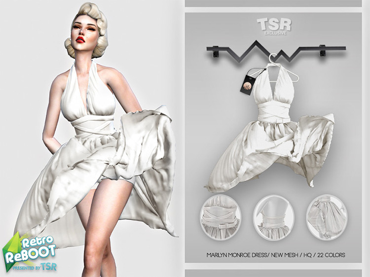 Marilyn Monroe Dress CC for The Sims 4