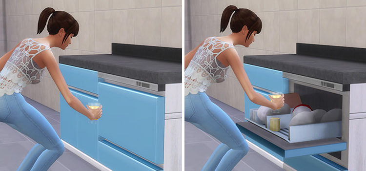 Blandco Contemporary Dishwasher CC for The Sims 4