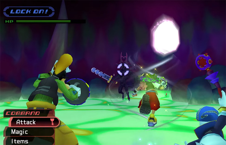 Sora, Donald & Goofy attacking an Invisible Heartless / KH 1.5 HD