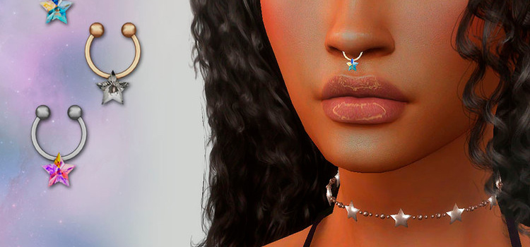 Star Septum Ring by suzue (TS4 CC)